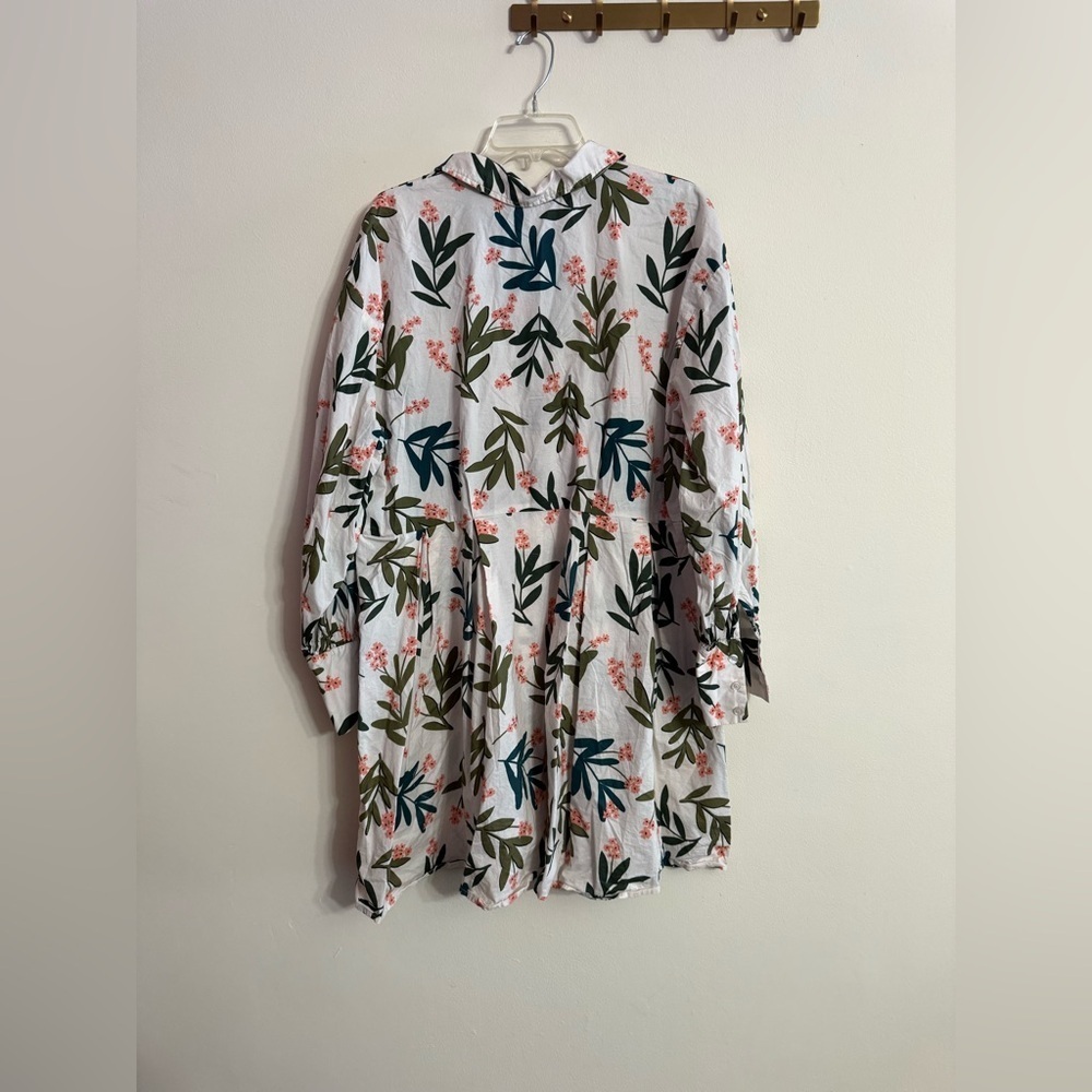 Eloquii Summer Pink Green Floral Print Dress Colorful Flutter Sleeve Sz 20 NWOT - Picture 4 of 4